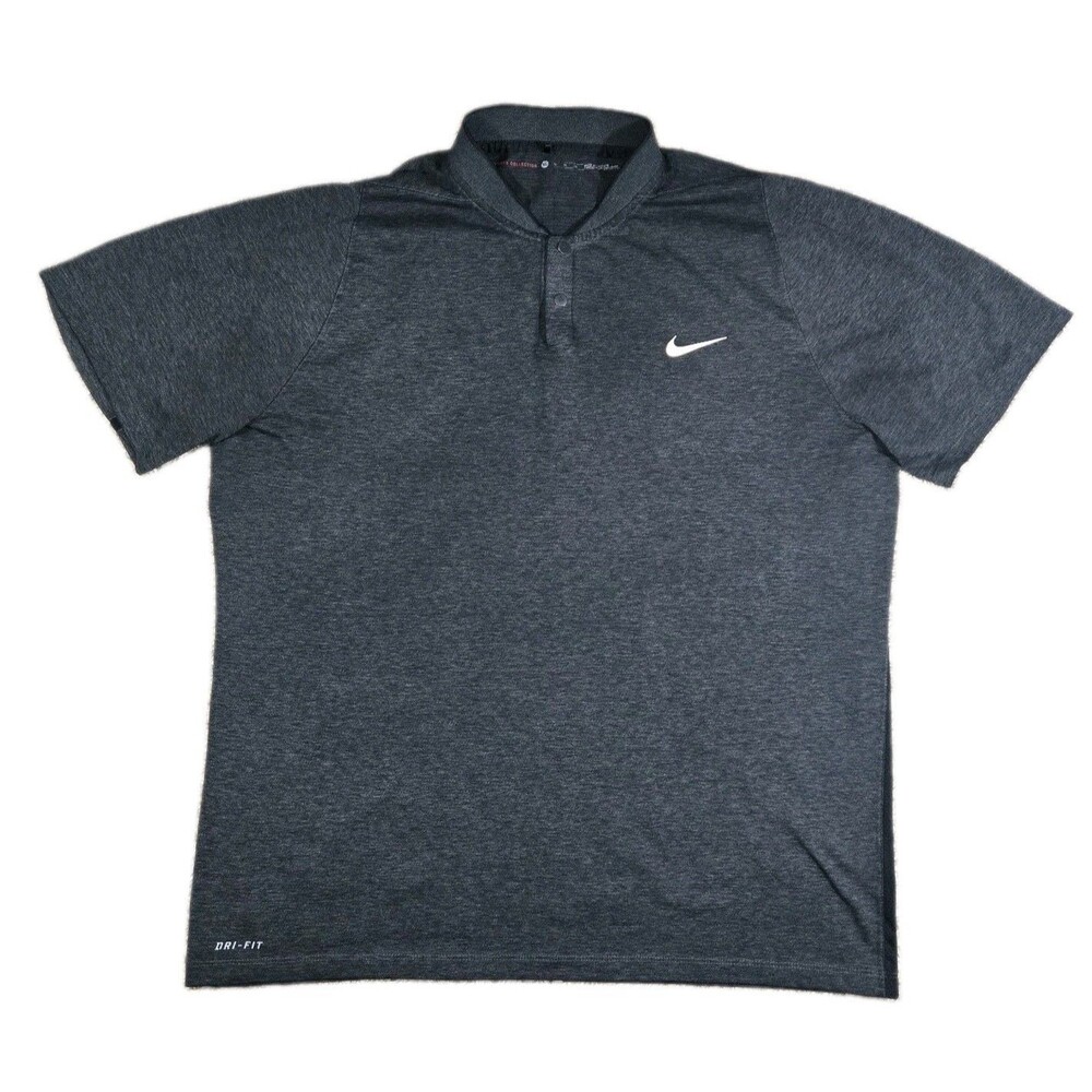 Mens Nike Tiger Woods Velocity Max Blade Collar Polo Gray XL